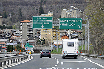 Uscita autostrada Saint Vincent - Chatillon, proveniendo da sud. (Foto: Massimo Mormile)